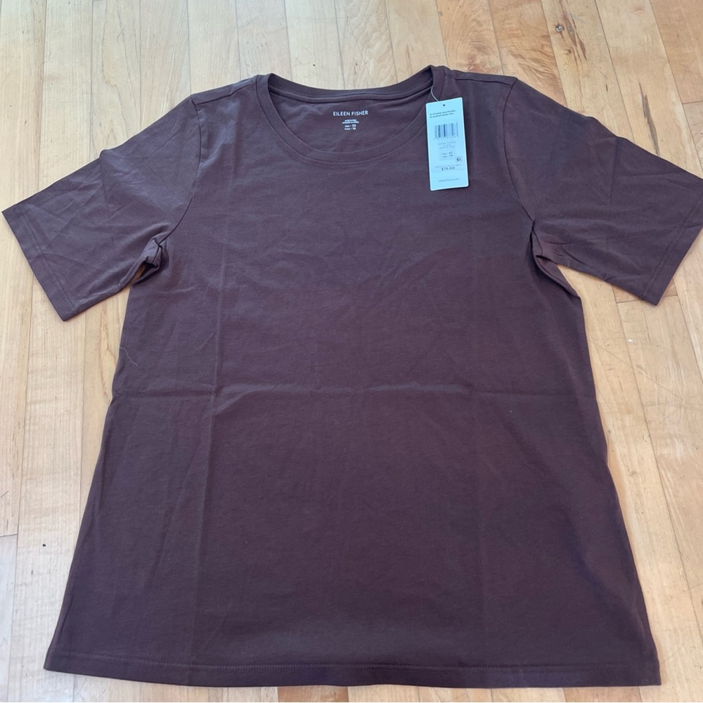 Eileen Fisher Chocolate Brown Men's Short Sleeve Tee